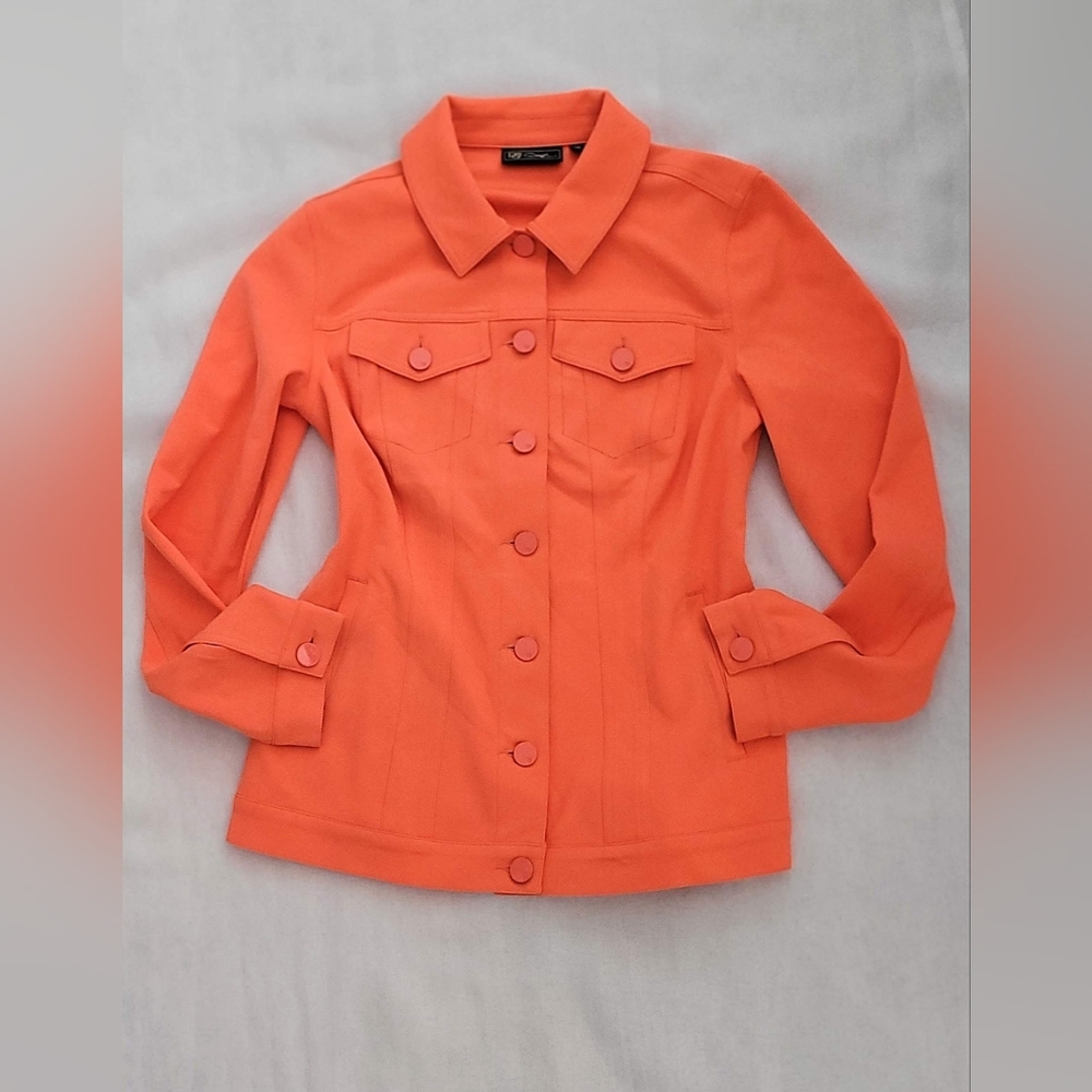NWOT! DG2 Elevate Bright Orange Fitted Stretch Women's Jacket Size XS - Picture 7 of 11